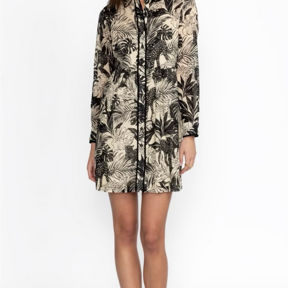 Johnny Was Piping Shirt Dress